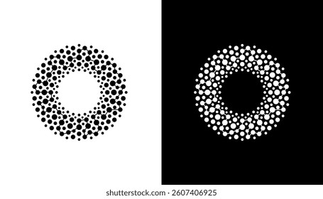Swirl shape made of circular dot pattern fading using size illustration vector template