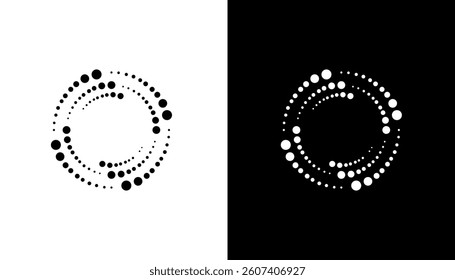 Swirl shape made of circular dot pattern fading using size illustration vector template
