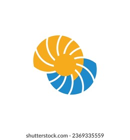 swirl simple sun waves ocean symbol logo vector 