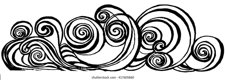 swirl. spiral brush stroke.