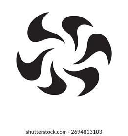 Ícone de logotipo preto dinâmico abstrato da curva espiral