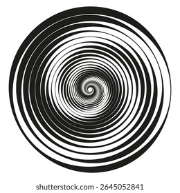 Swirl spiral icon. Abstract gradient shape. Round motion figure. Vector illusion form.