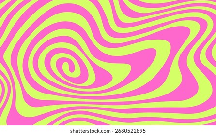 Swirl Spiral Psychedelic Pattern. Abstract Groovy Vector Background. Fun Twirl Spiral Bg