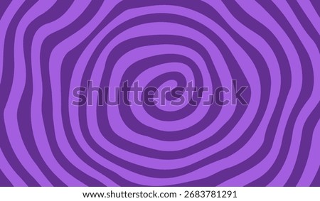 Swirl Spiral Purple Psychedelic Pattern. Groovy Halloween Retro Background. Abstract Vector Wavy Twirl Texture. Optical Illusion Hypno Spiral Bg
