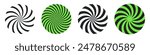 Swirl spirals shapes. Abstract spiral symbols. Vortex motion element. Motion swirl spiral silhouettes. 