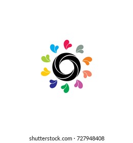 swirl splash in circle shape logo vector