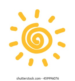 Swirl sun icon. Vector illustration