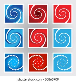 Swirl symbols set. Illustration on gray background