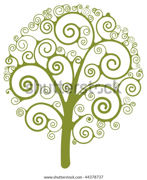 Swirl Tree Stock Vector (Royalty Free) 44378737