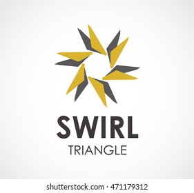 Swirl of triangle abstract vector and logo design or template circle business icon of company identity symbol concept