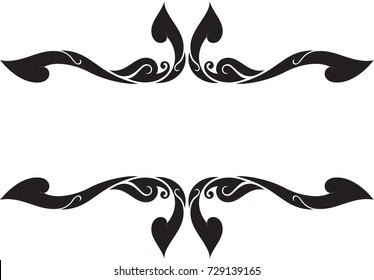 Swirl Tribal Doodle Butterfly Traditional Thai and Laos Artwork, Designed Concept for Artwork Stencil Tattoo Logo Symbol  Pattern Texture Background Woodworks Ironworks PaperArt Border Frame