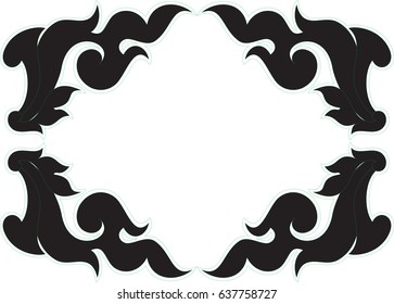 Swirl tribal frame vector format, Southeast Asia art style