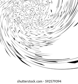 Swirl, twirl geometric element. Abstract spiral pattern.