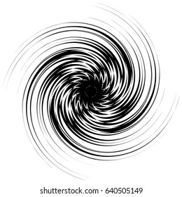 Swirl, twirl shape. Abstract geometric spiral isolated on white