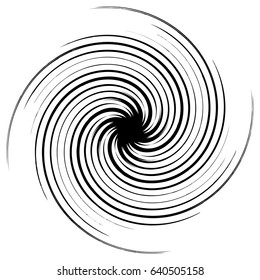 Swirl, twirl shape. Abstract geometric spiral isolated on white