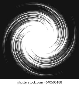 Swirl, twirl shape. Abstract geometric spiral isolated on white