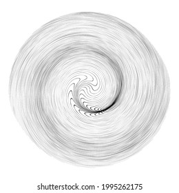 Swirl, twirl, spiral shape, element. Motif with rotation, torsion effect