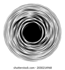 Swirl, twirl, spiral shape, element. Motif with rotation, torsion effect