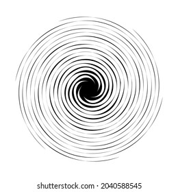 Swirl, twirl, spiral shape, element. Motif with rotation, torsion effect