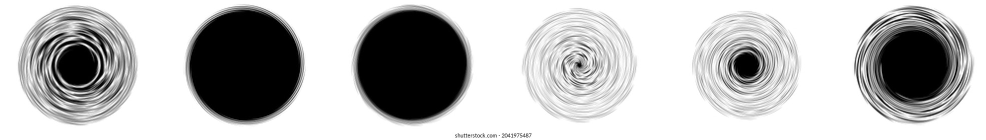 Swirl, twirl, spiral shape, element. Motif with rotation, torsion effect