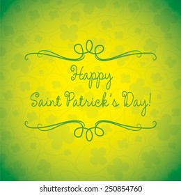 Swirl typographic St. Patrick's Day card in vector format.