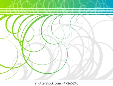 Swirl vector background in green color