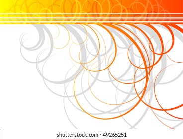 Swirl vector background in orange color.