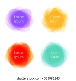 Swirl vector transparent banners design for text. Isolated on white background. 