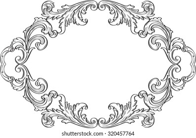 Swirl vintage good greeting frame on white