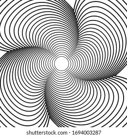 Swirl, vortex background.  Monochrome shape.