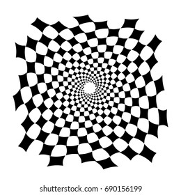 Swirl, vortex background. Rotating spiral. Square, diamond, technical, geometry, geometric.