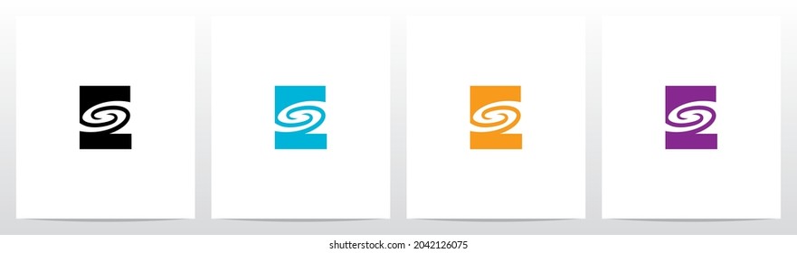 Swirl Vortex On Letter Logo Design E