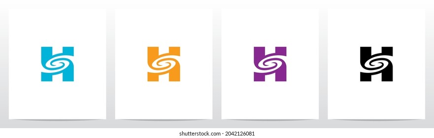 Swirl Vortex On Letter Logo Design H