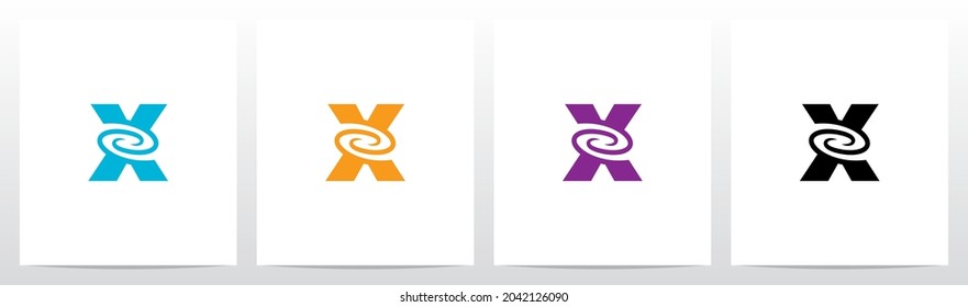 Swirl Vortex On Letter Logo Design X