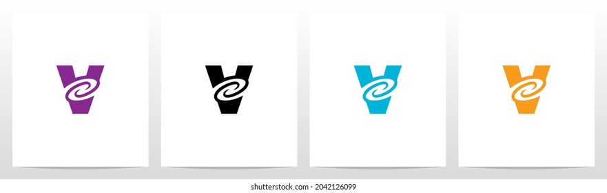 Swirl Vortex On Letter Logo Design V