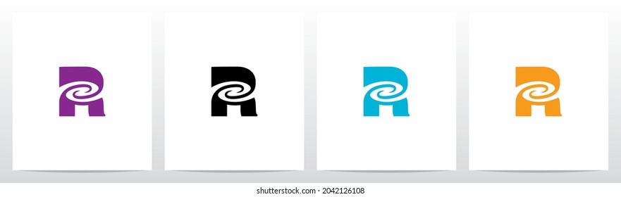 Swirl Vortex On Letter Logo Design R