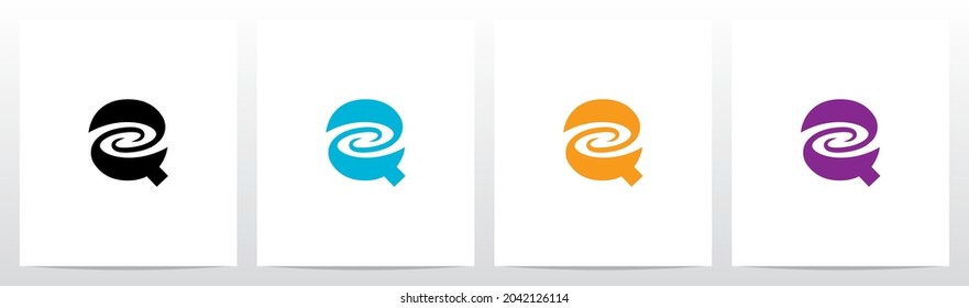 Vortex auf Letter-Logo-Design F schwirren