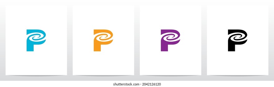 Swirl Vortex On Letter Logo Design P