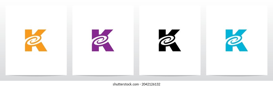 Swirl Vortex On Letter Logo Design K
