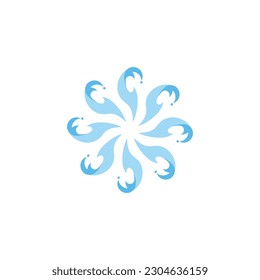 swirl water splash geometric symbol vector 