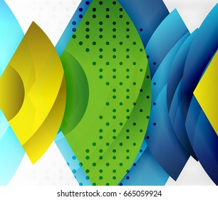 Swirl and wave 3d effect objects, abstract template vector design. Overlapping waves on white background