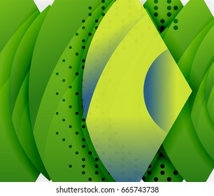 Swirl and wave 3d effect objects, abstract template vector design. Overlapping waves on white background