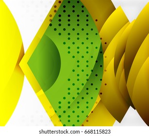 Swirl and wave 3d effect objects, abstract template vector design. Overlapping waves on white background