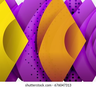 Swirl and wave 3d effect objects, abstract template vector design. Overlapping waves on white background