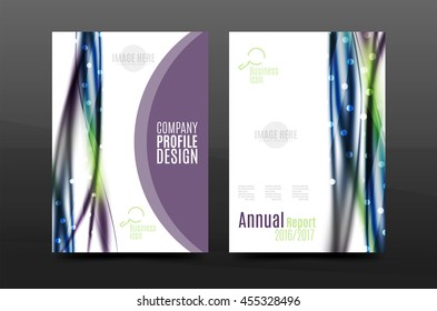 Swirl wave annual report for business correspondence letter. Flyer design. Vector illustration