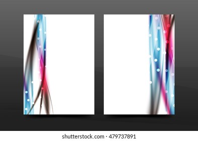 Swirl wave annual report for business correspondence letter. Flyer design. Vector illustration