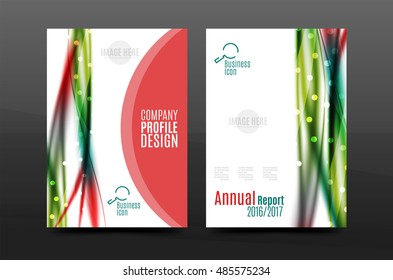 Swirl wave annual report for business correspondence letter. Flyer design. Vector illustration