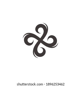 swirl wavy circle geometric motion object symbol logo vector