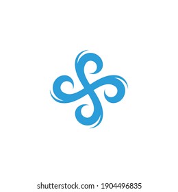 swirl wavy circle geometric motion water symbol vector