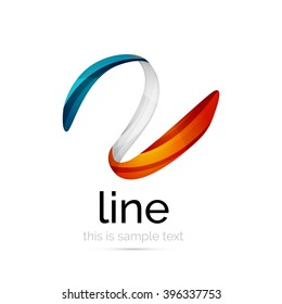 Swirl wavy ribbon, abstract concept. Vector business logo